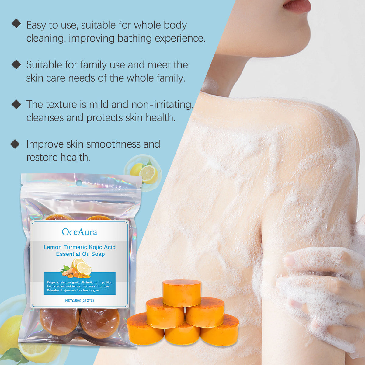 Lemon turmeric cleansing bar lifestyle view