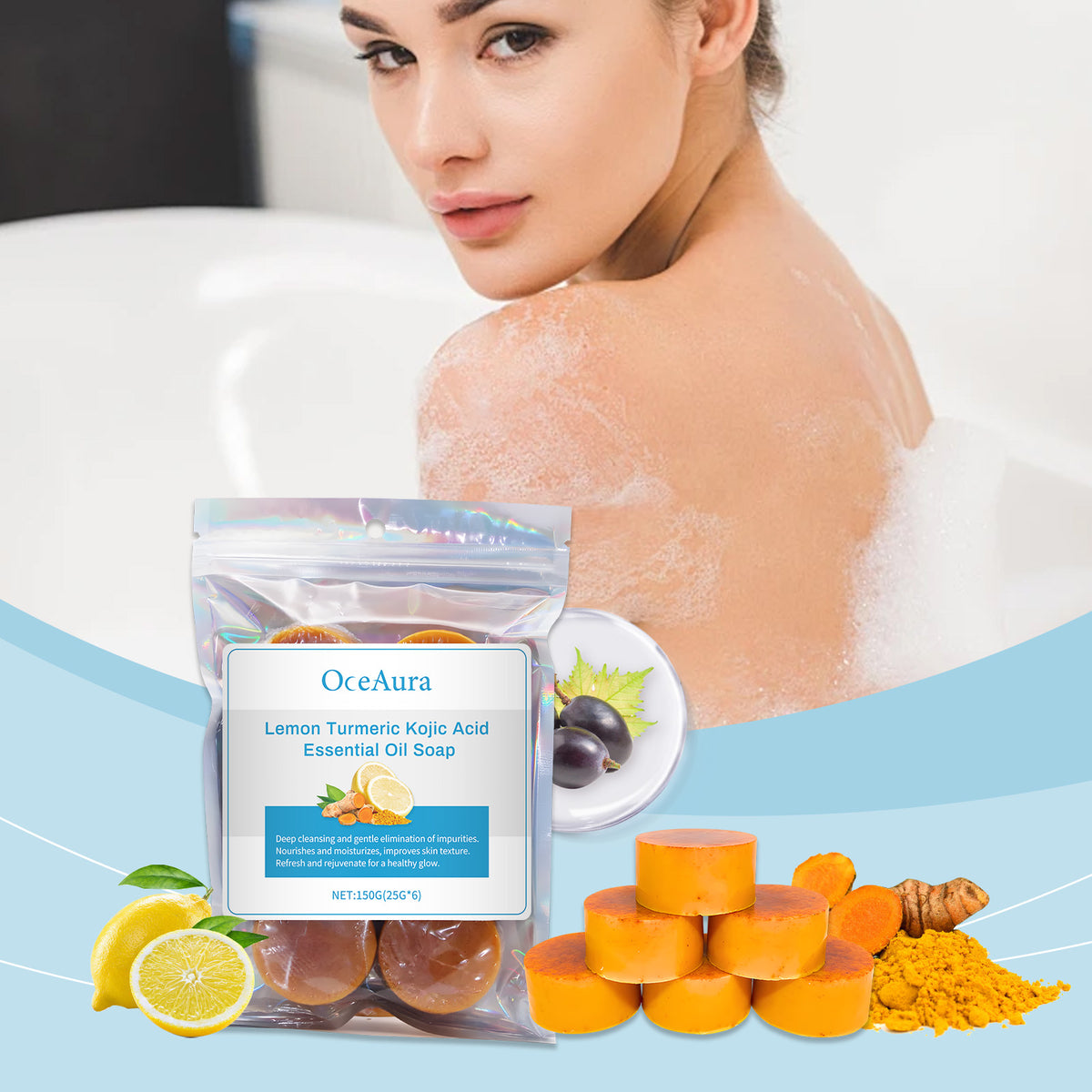 Lemon turmeric cleansing bar additional view