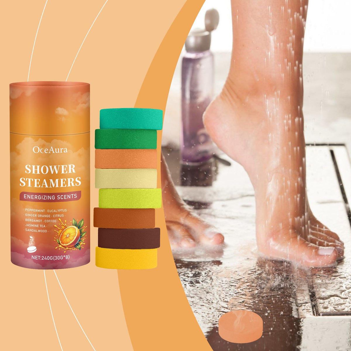 Aromatherapy shower steamers detail