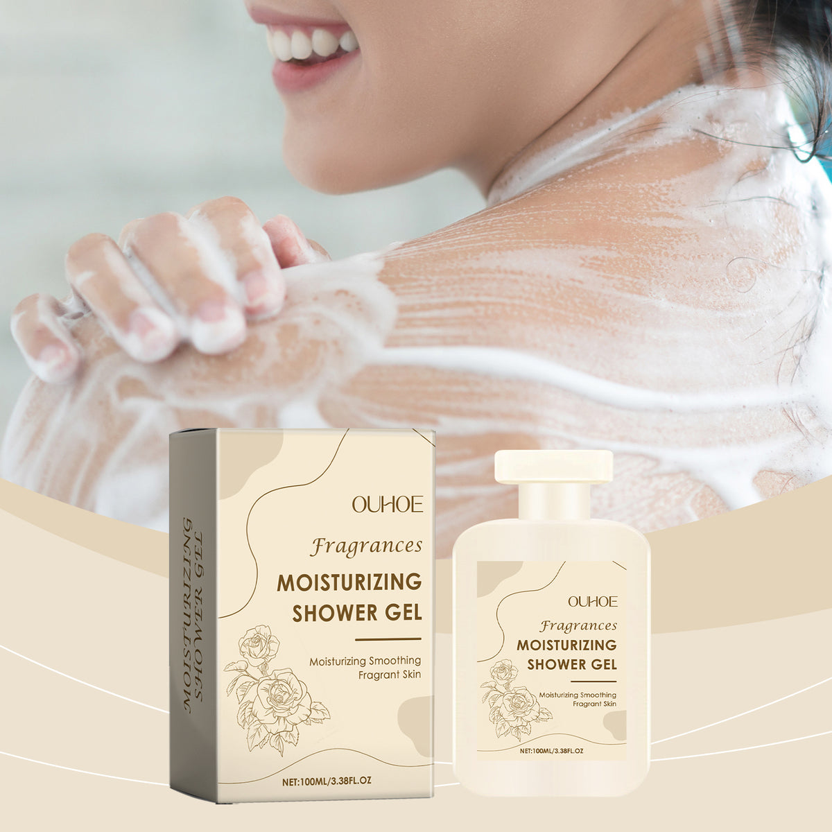 Rose moisturizing body wash detail