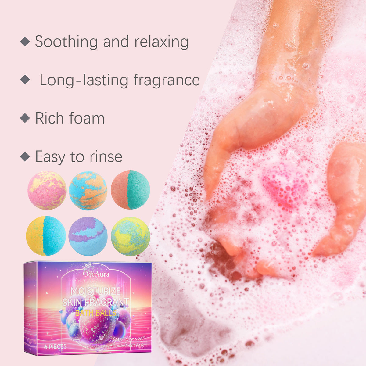 Bath bomb gift set packaging