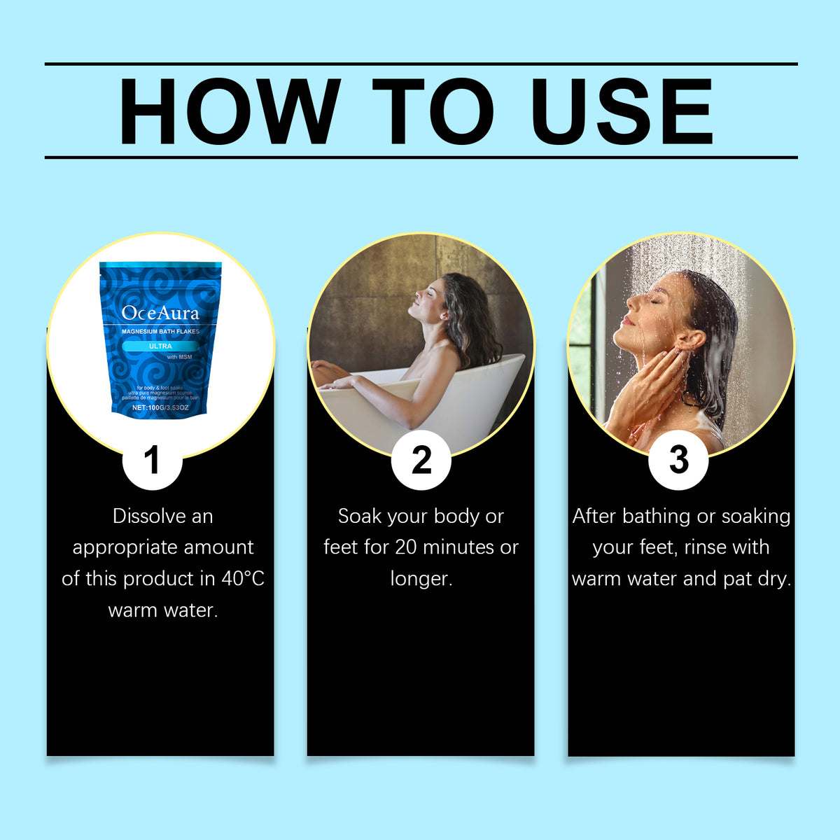 Magnesium bath soak sheets detail