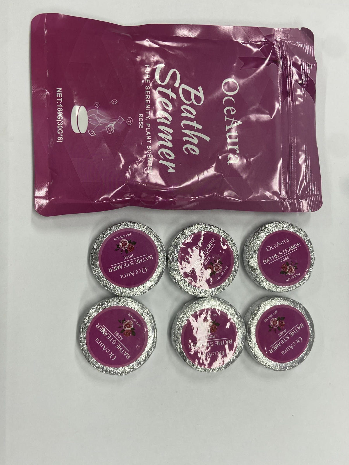 Rose shower steamers packaging