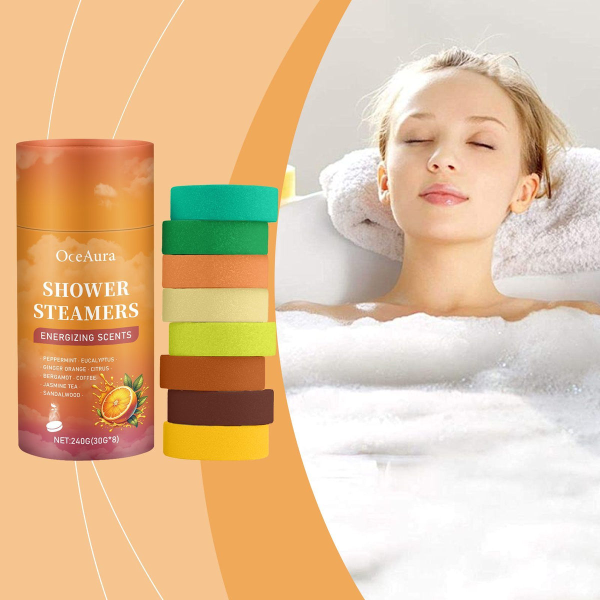 Aromatherapy shower steamers lifestyle view